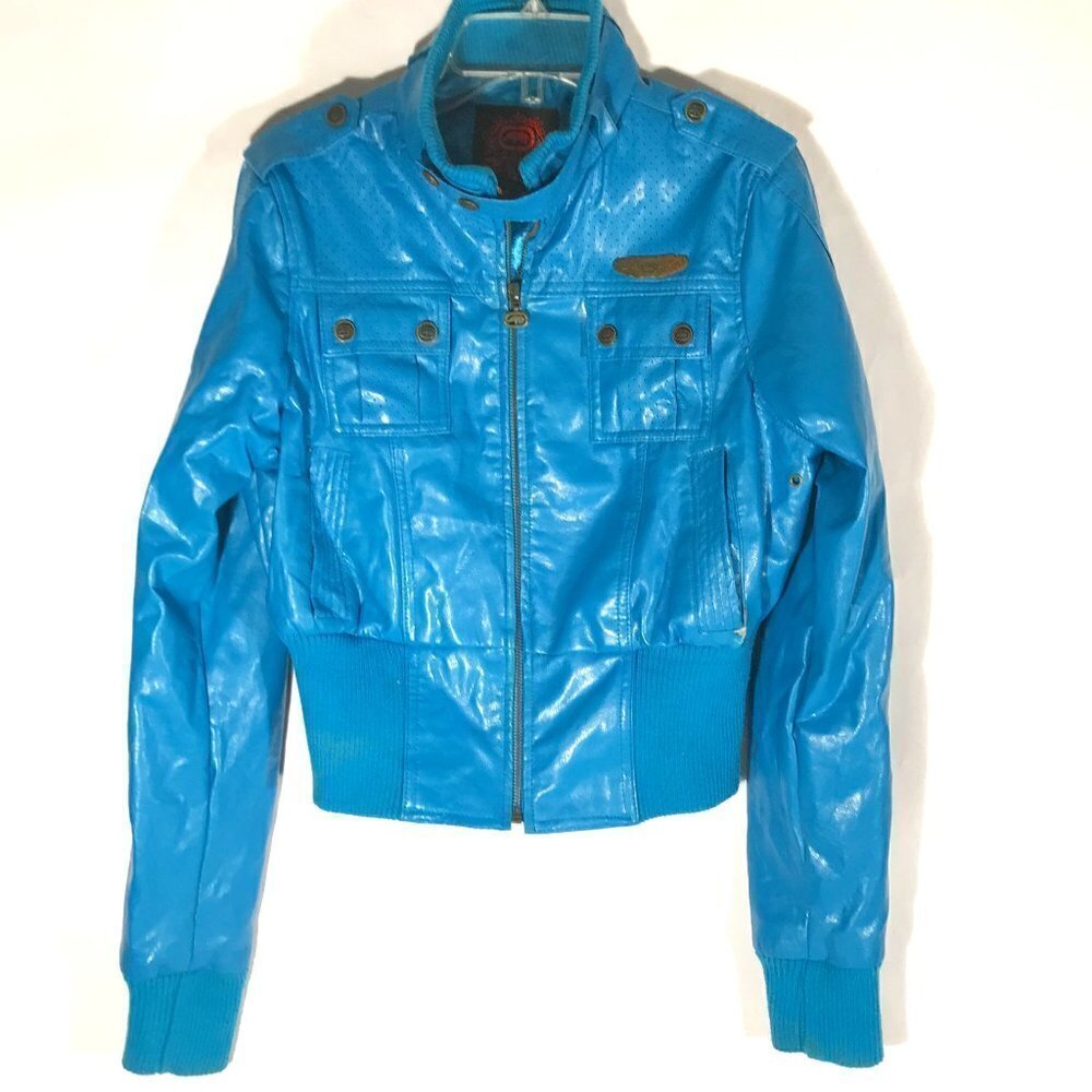 ECKO Women Baby Blue Zip Up Jacket